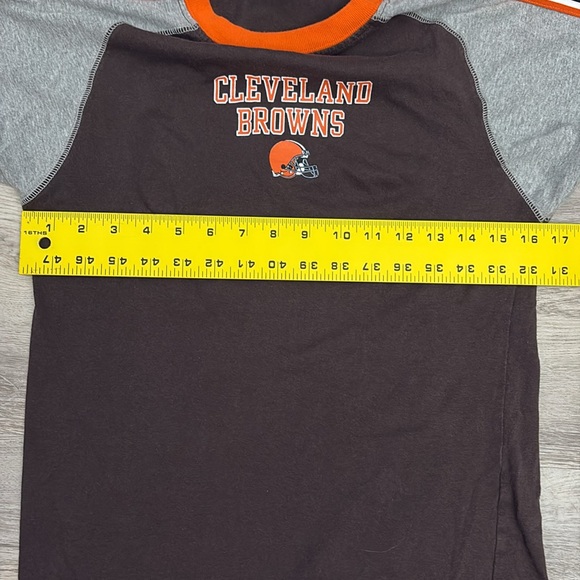 NFL Brown & Orange Cleveland Browns Logo Short Sleeve Tee Boy's Size M 10/12 - Picture 10 of 14